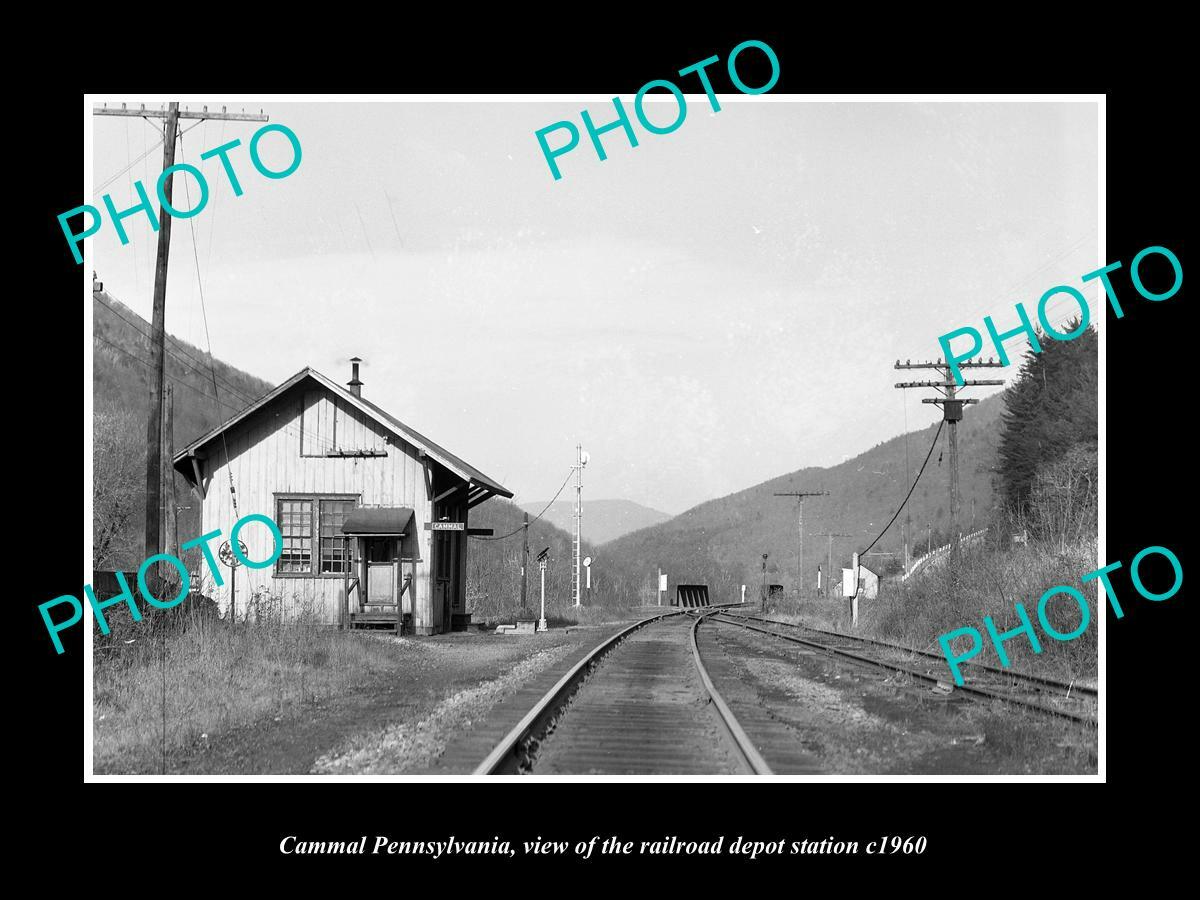 OLD 8x6 HISTORIC PHOTO OF CAMMAL PENNSYLVANIA RAILROAD DEPOT STATION c1960