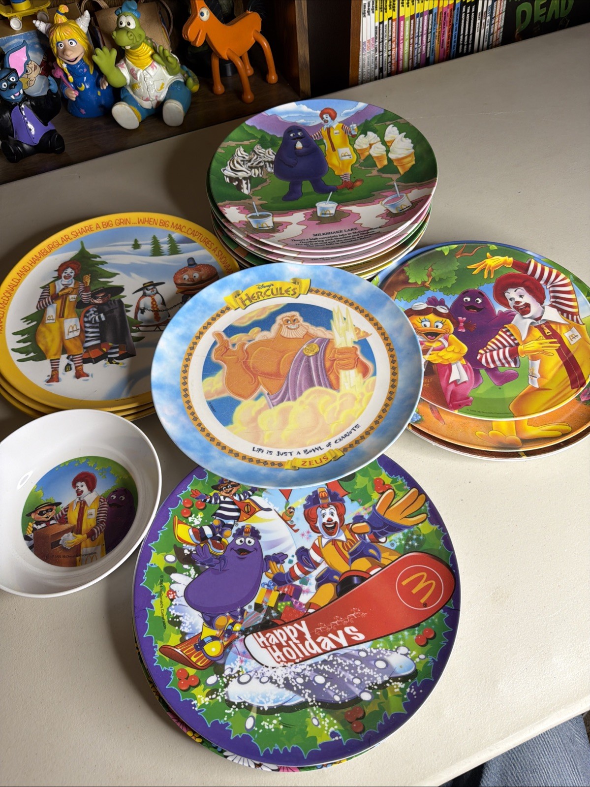 Vintage McDonalds 1970s-2000s Character Plates Hamburglar Grimace Nugget Buddies