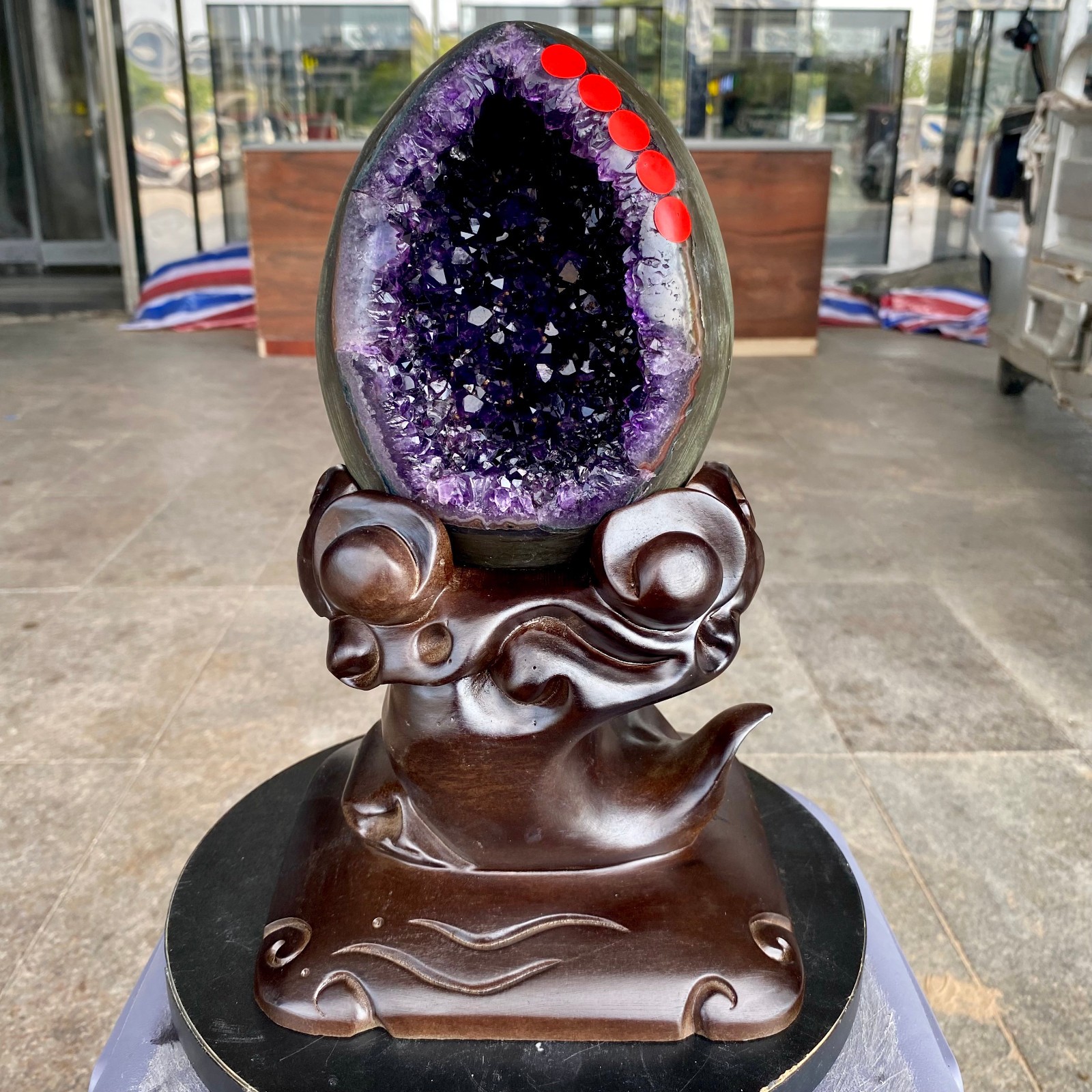 9.25LB Large Natural Amethyst geode quartz cluster crystal Egg specimen Healing