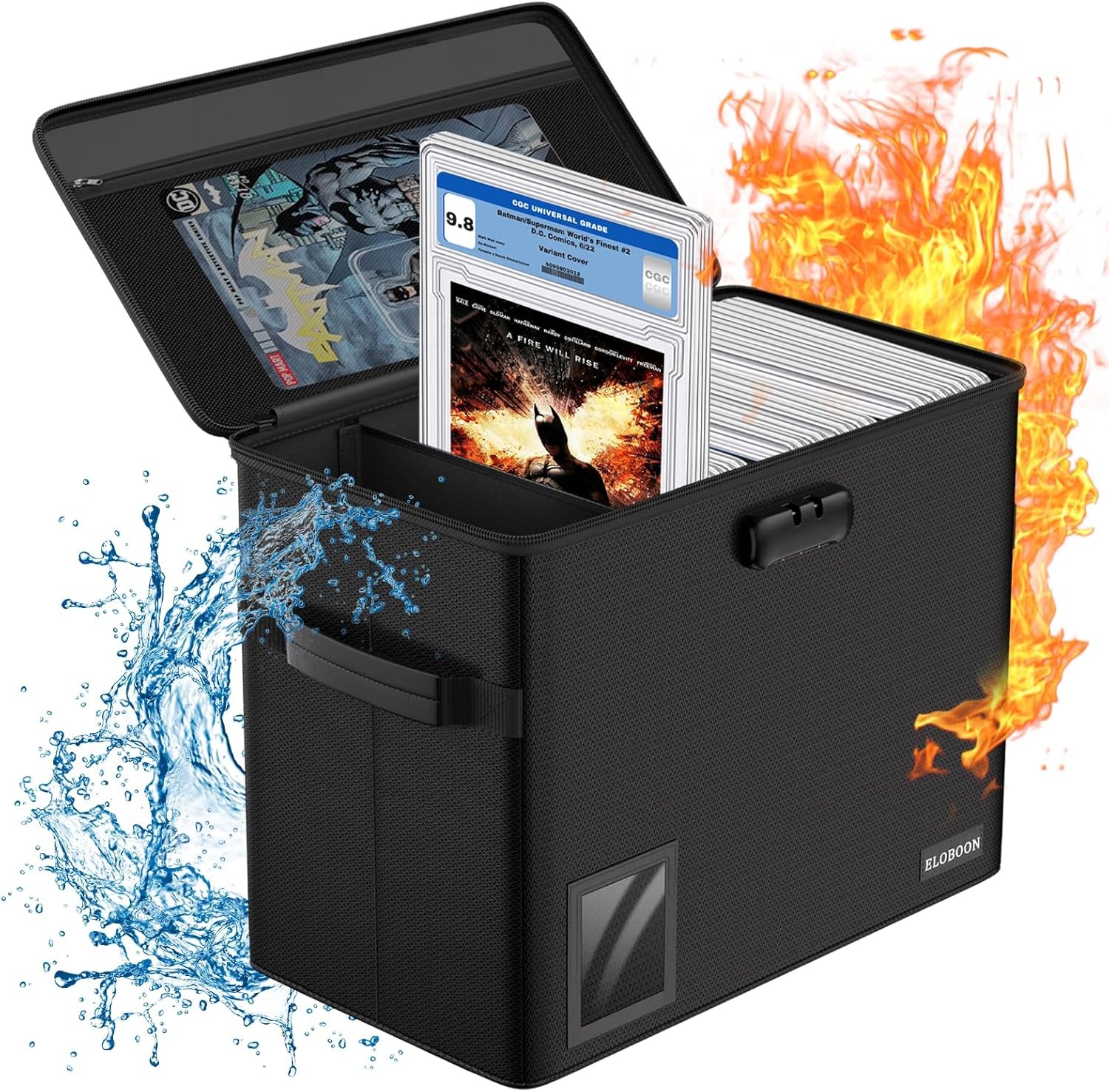 Comic Book Storage Box for 30 Comics, Fireproof Moistureproof Stackable Case Comic Book Storage Box for 30 Comics, Fireproof Moistureproof Stackable Case