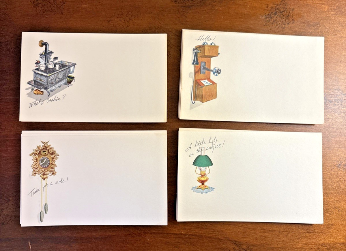 Vintage Current Inc Post A Note Cards Set 38 Cards 4 Designs