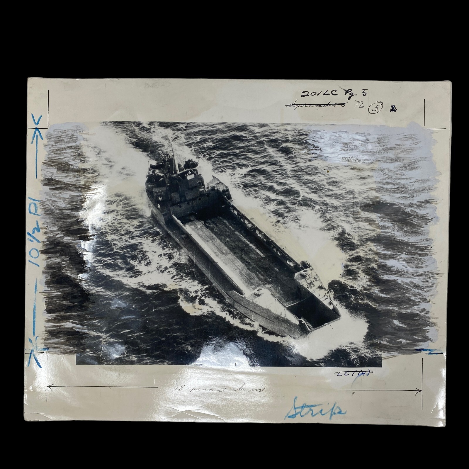 RARE WWII Normandy D-Day British Landing Craft Tank Mark IV Type 1 Photograph