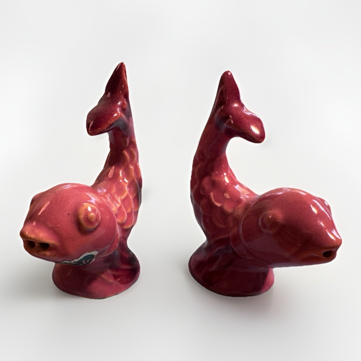 Vintage Rosemeade MCM Ceramic Fish Salt & Pepper Shakers – Pink Glaze