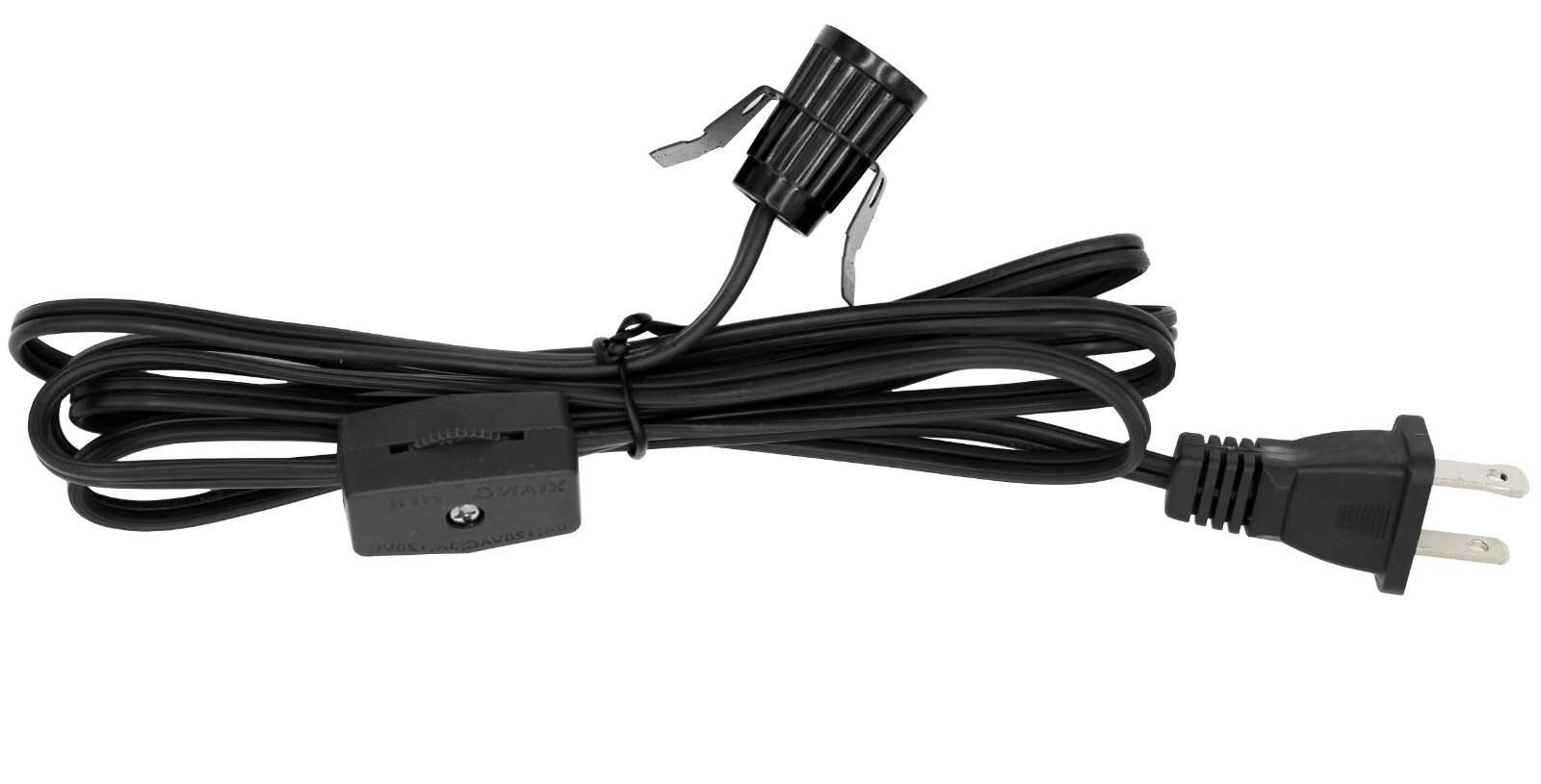 Black Single Light Replacement Clip in Lamp Cord for Christmas Village, Pumpkins