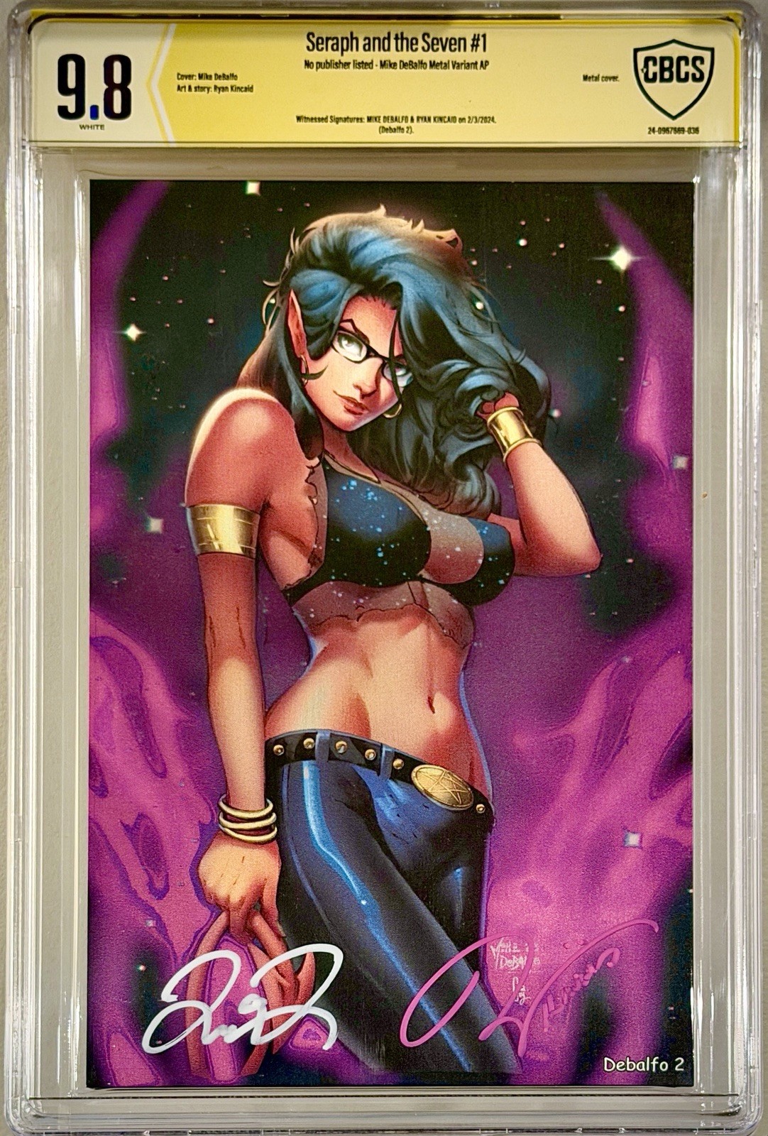 Seraph and the Seven #1 METAL Virgin CBCS SS 9.8 Signed 2x Kincaid + Debalfo CGC