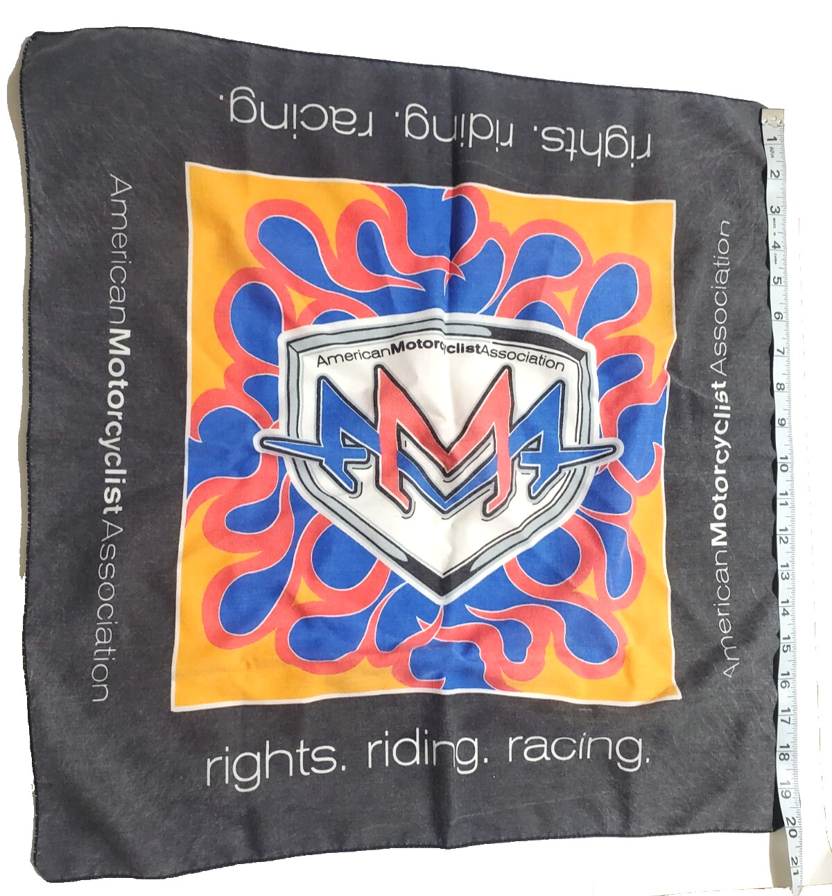 Vintage American Motorcycle Association AMA LOGO BANDANA rights riding racing