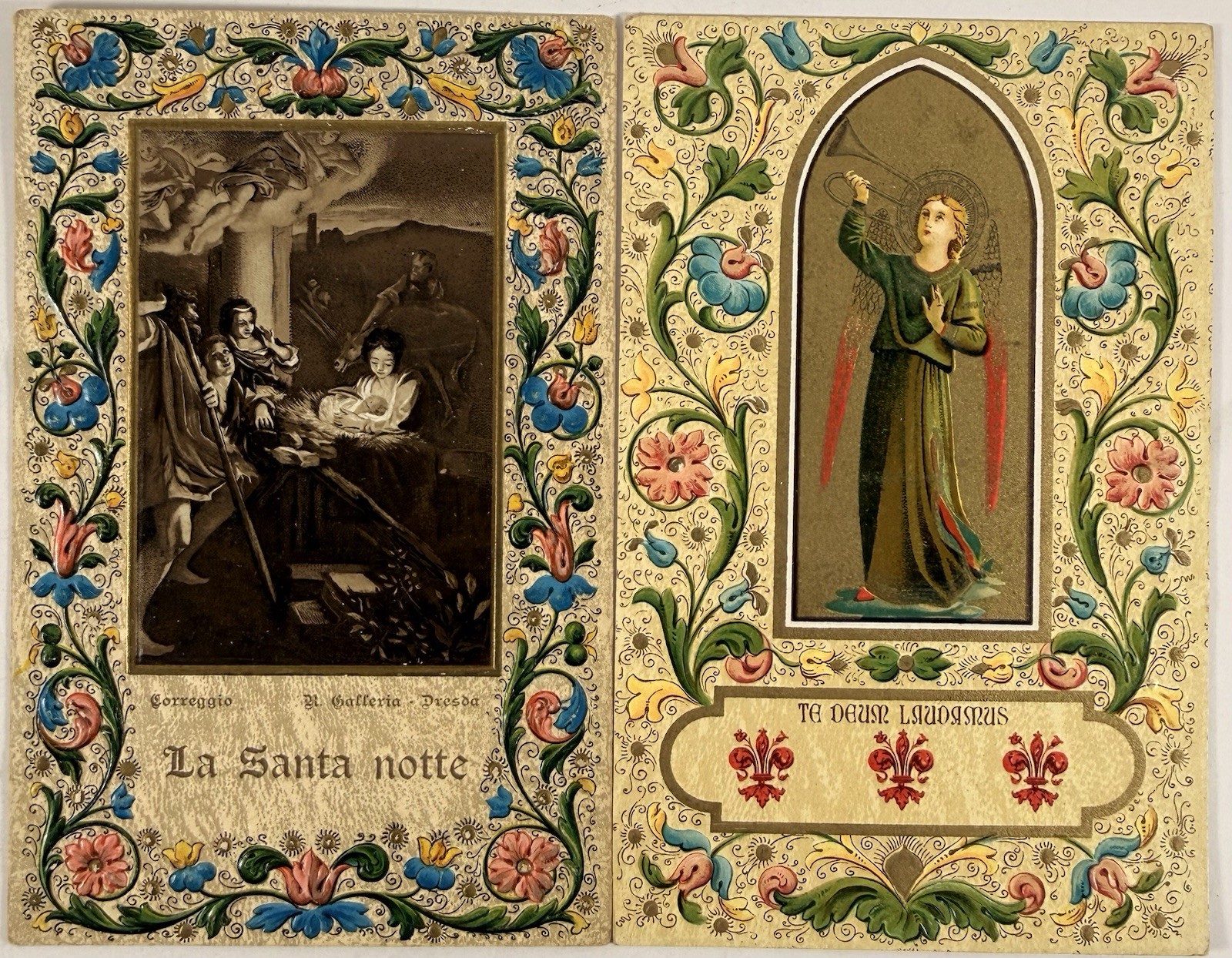 Antique Italian Postcards Set 2 Correggio La Santa Notte Angel Scrocchi