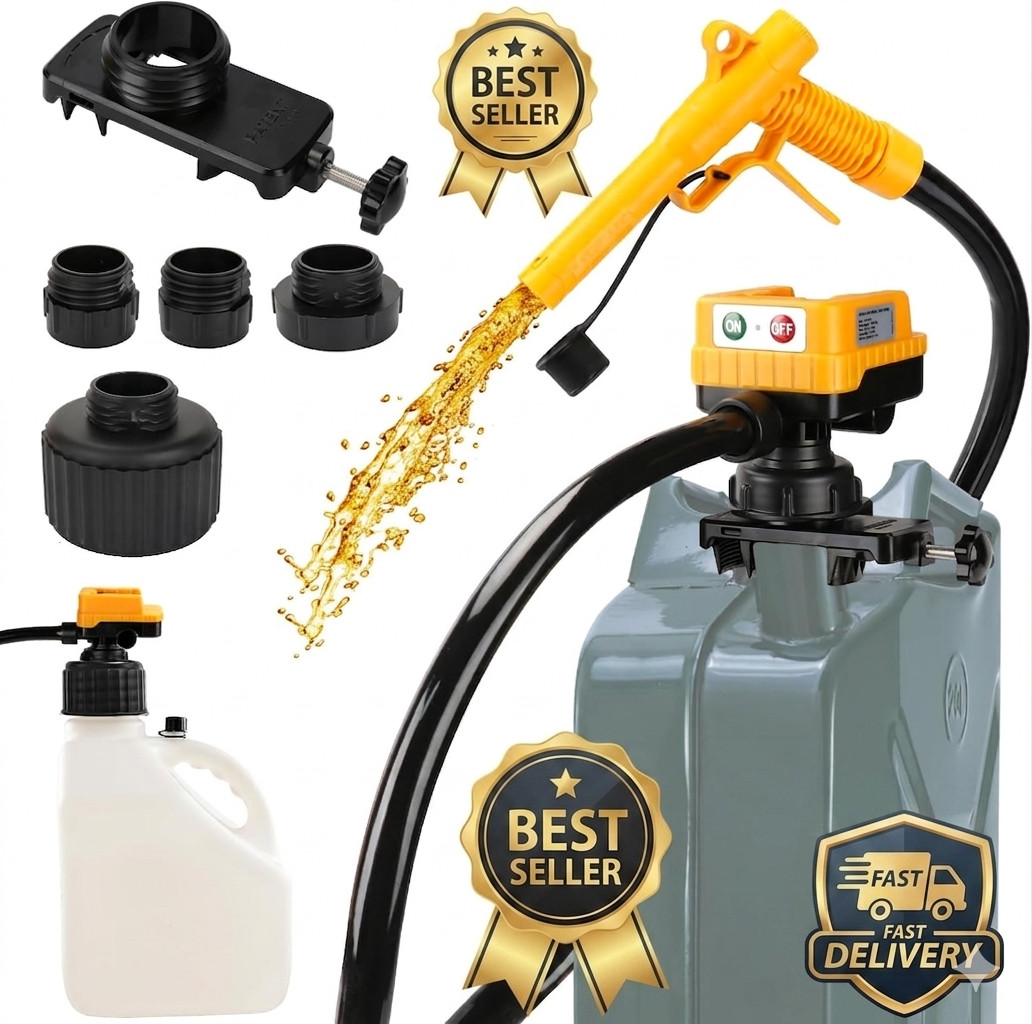 4.5 GPM Cordless Fuel Transfer Pump with 51'' PVC Hose, Compatible with Dewalt 2 4.5 GPM Cordless Fuel Transfer Pump with 51'' PVC Hose, Compatible with Dewalt 2