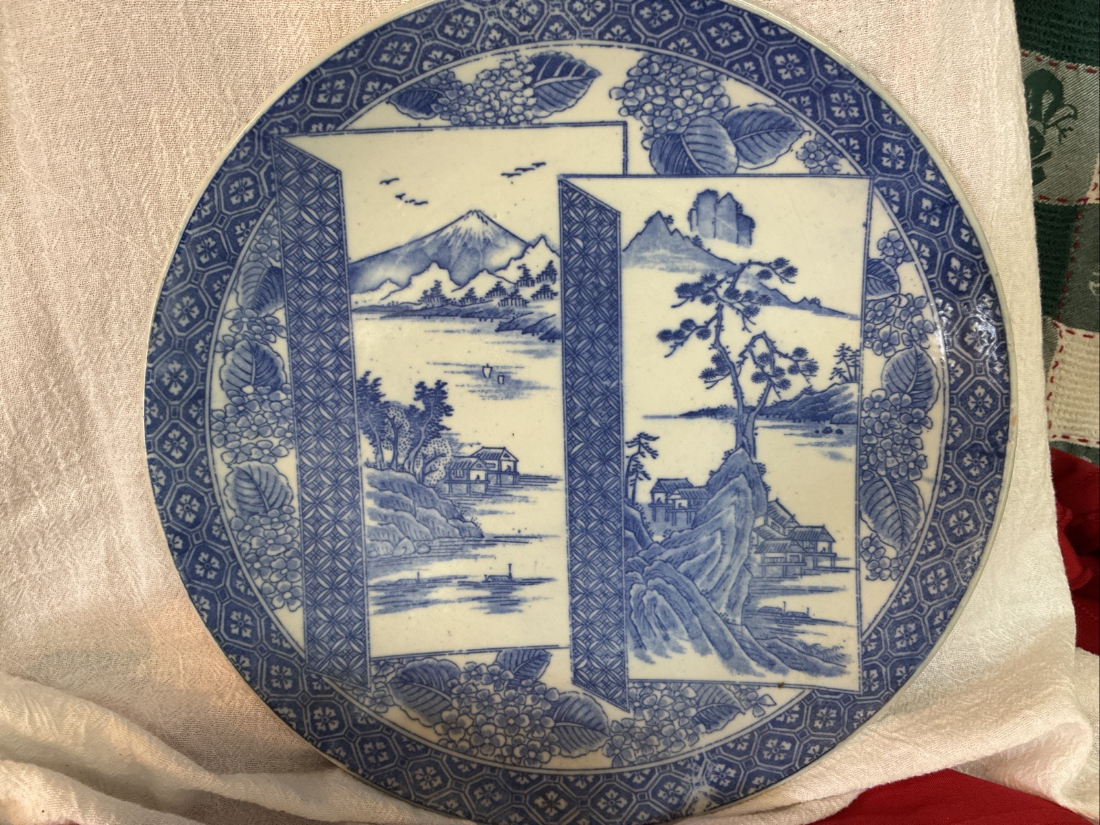 Vintage Japanese Mid Century Arita Style Porcelain Charger Plate 12 1/2 “