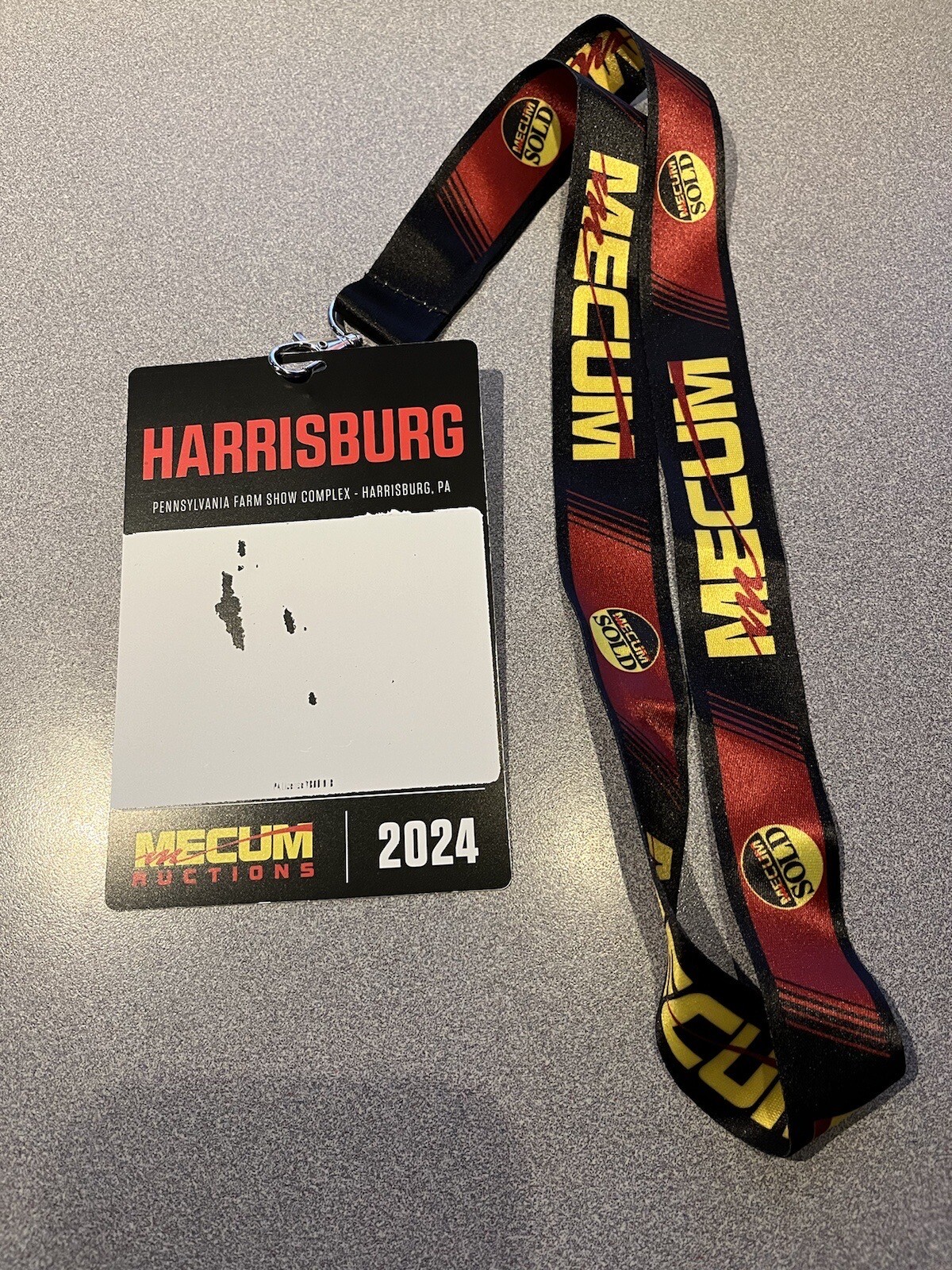 Mecum Auctions Car Show Lanyard Keychain Press Pass Harrisburg PA Farm Show Swag