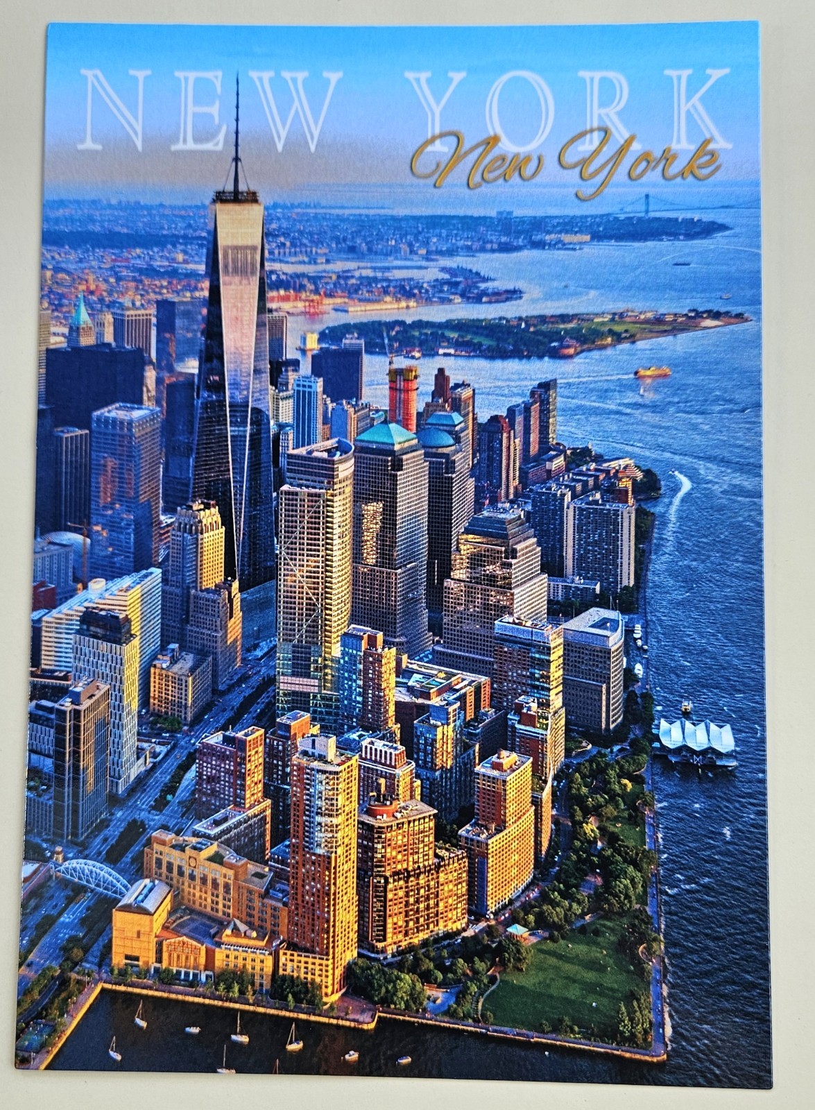 New York Postcards. Lower Manhattan. Aerial View.  New York City. 