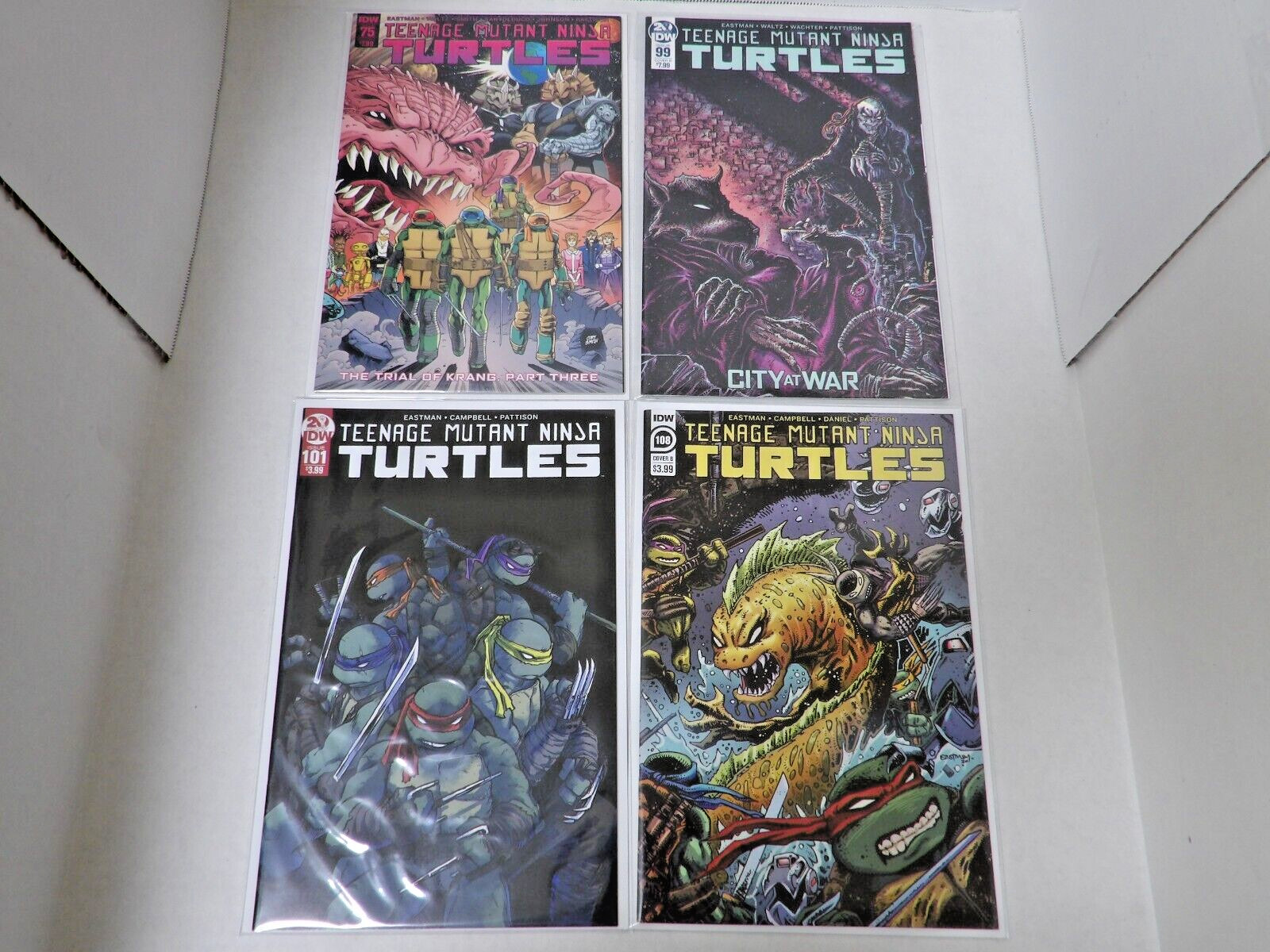 Teenage Mutant Ninja Turtles lot of 4 #75a, 99b, 101, 108b NM Bagged and boarded