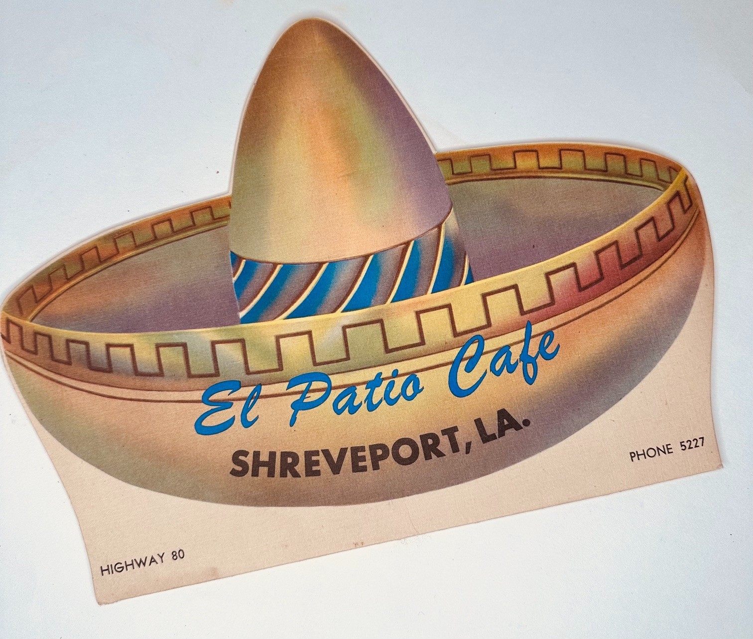 El Patio Cafe menu Shreveport Kings Highway 80 souvenir Mexican Louisiana