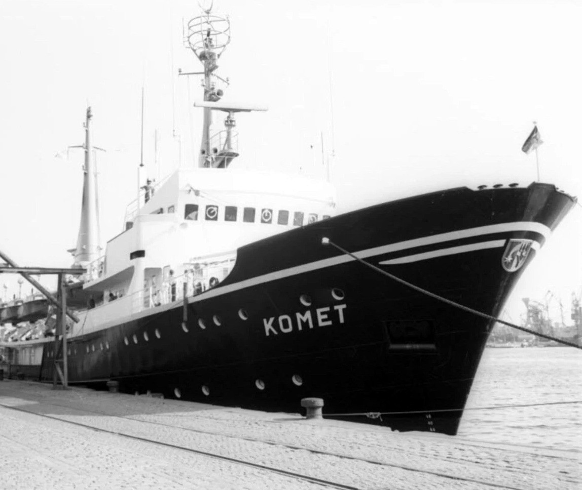 Vintage 1969 Ship Blueprint Komet German Research Vessel Plan