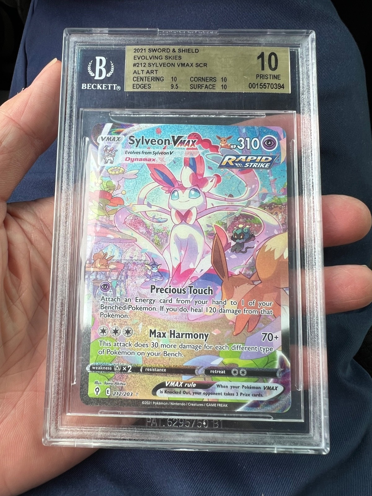 2021 POKEMON SWORD & SHIELD EVOLVING SKIES SCR ALT ART #212 SLYVEON VMAX BGS 10