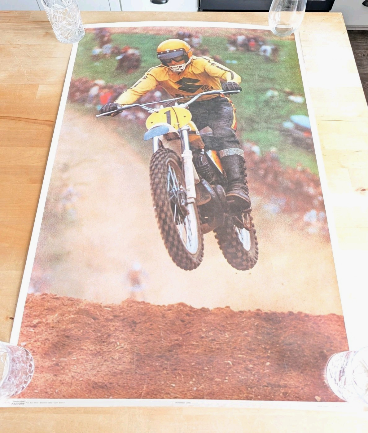Vtg 1972 Suzuki Number 1 Roger DeCoster  Motocross Dirt Bike Poster Motorcycle 