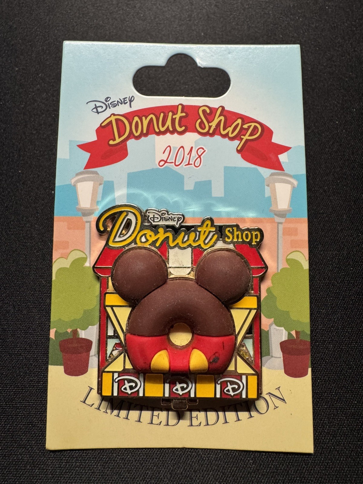 Disney Donut Shop Mickey Mouse  Pin 2018 LE of 3000 Hinged Pin