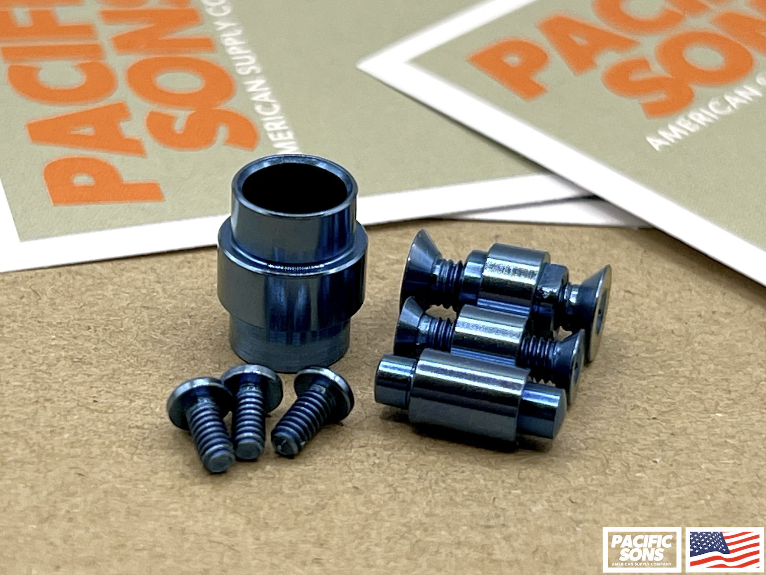 Spiderco Paramilitary 3 Titanium Anodized Screw Set - Blue from Pacific Sons