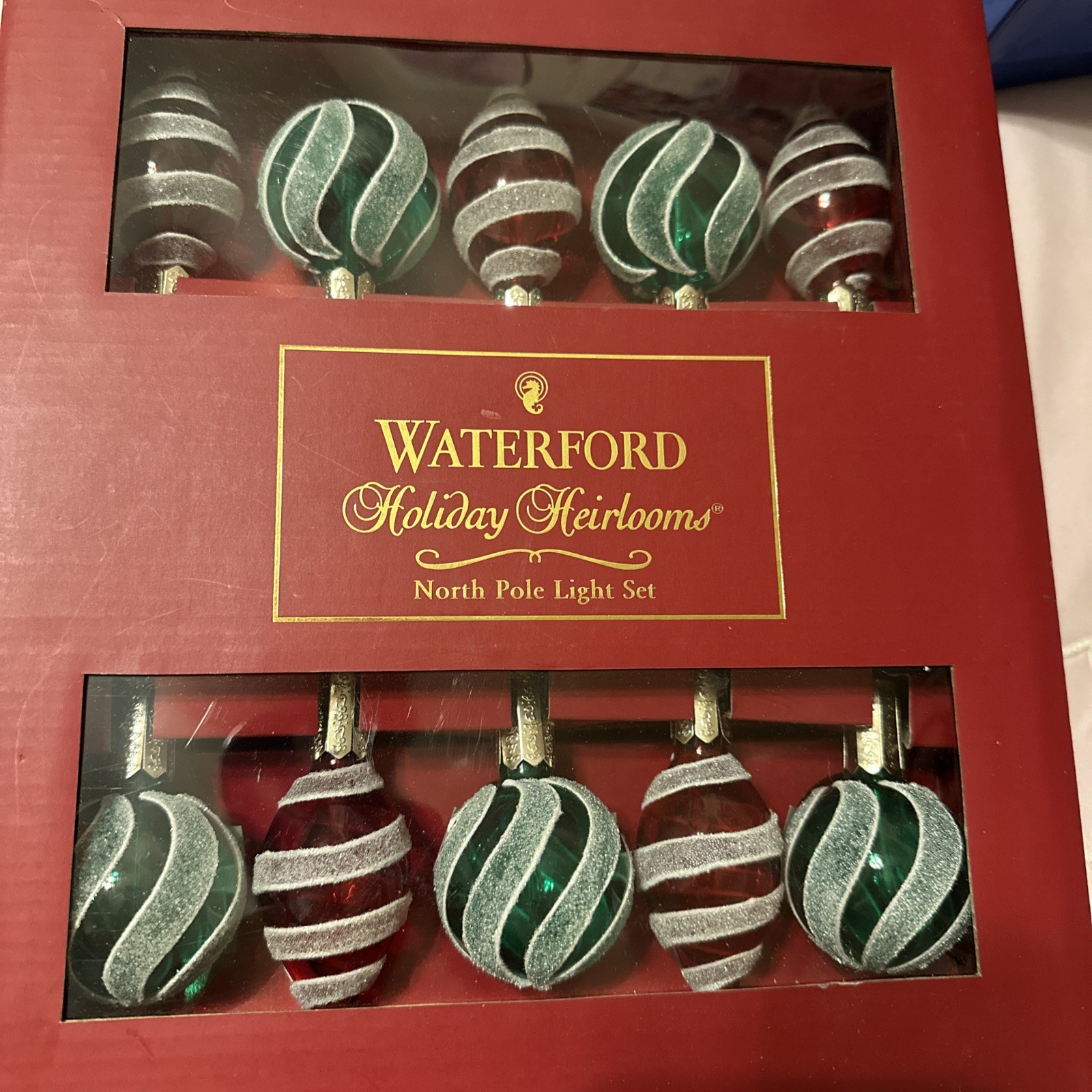 Waterford Holiday Heirlooms North Pole Light Set Oranament Sugar Plum Candy
