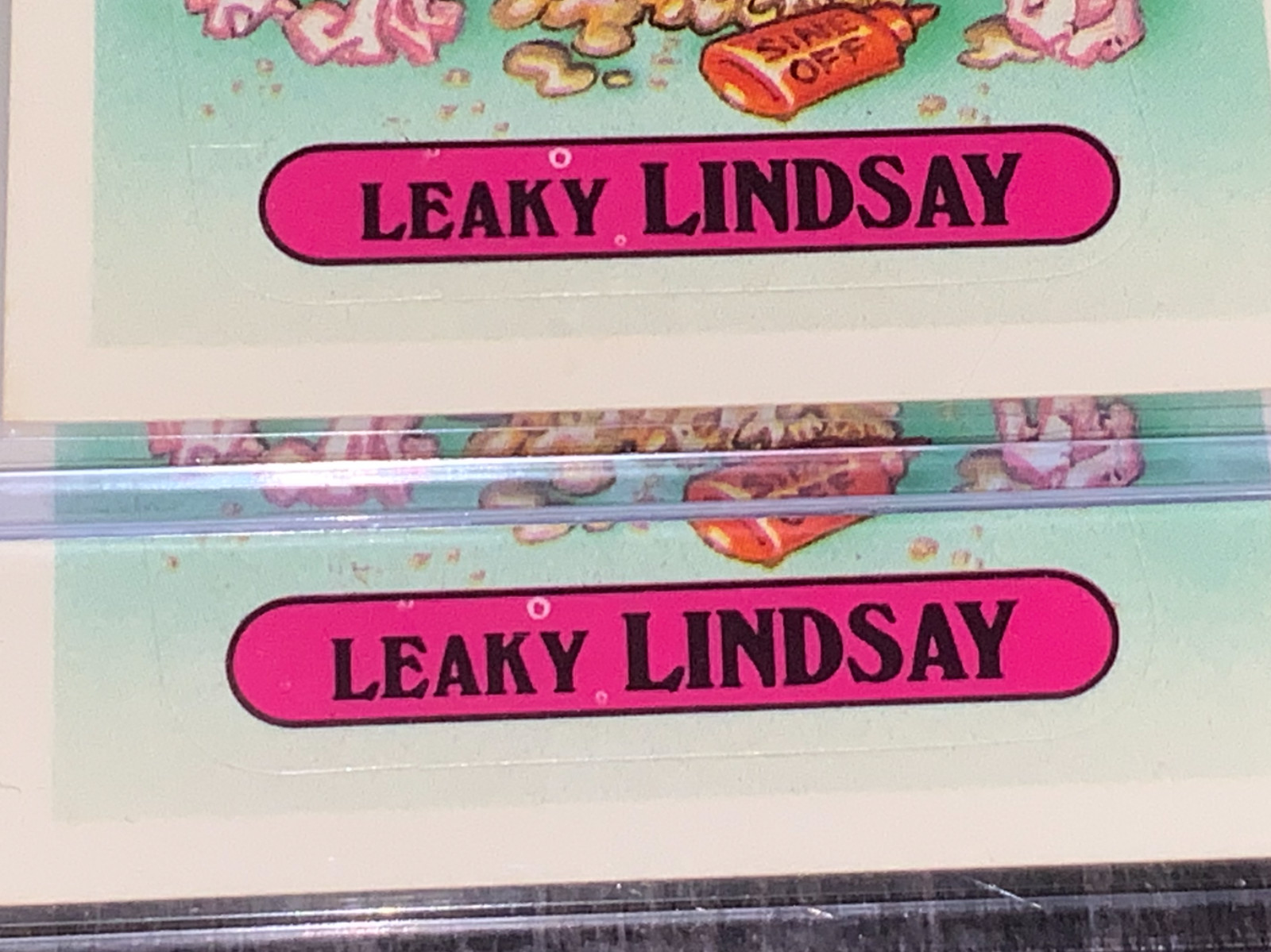 1985 Topps Garbage Pail Kids Original Series 2 #45a Leaky Lindsay “HICKEY” Error