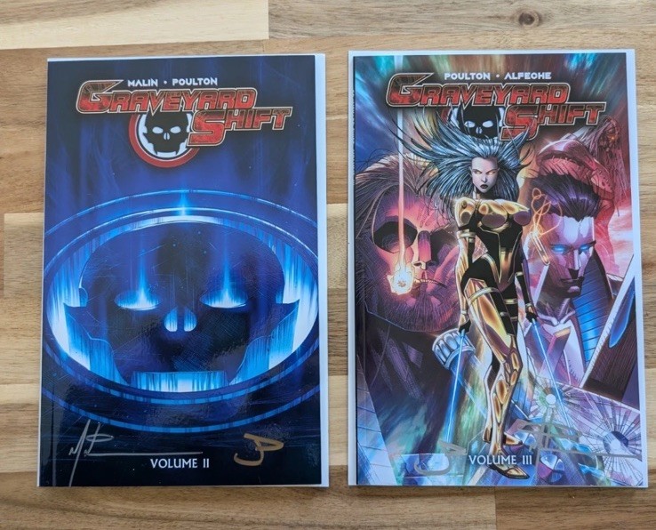 Graveyard Shift Vol. 2 & 3 Variant TPB II III SIGNED by Jon Malin, Mark Poultin