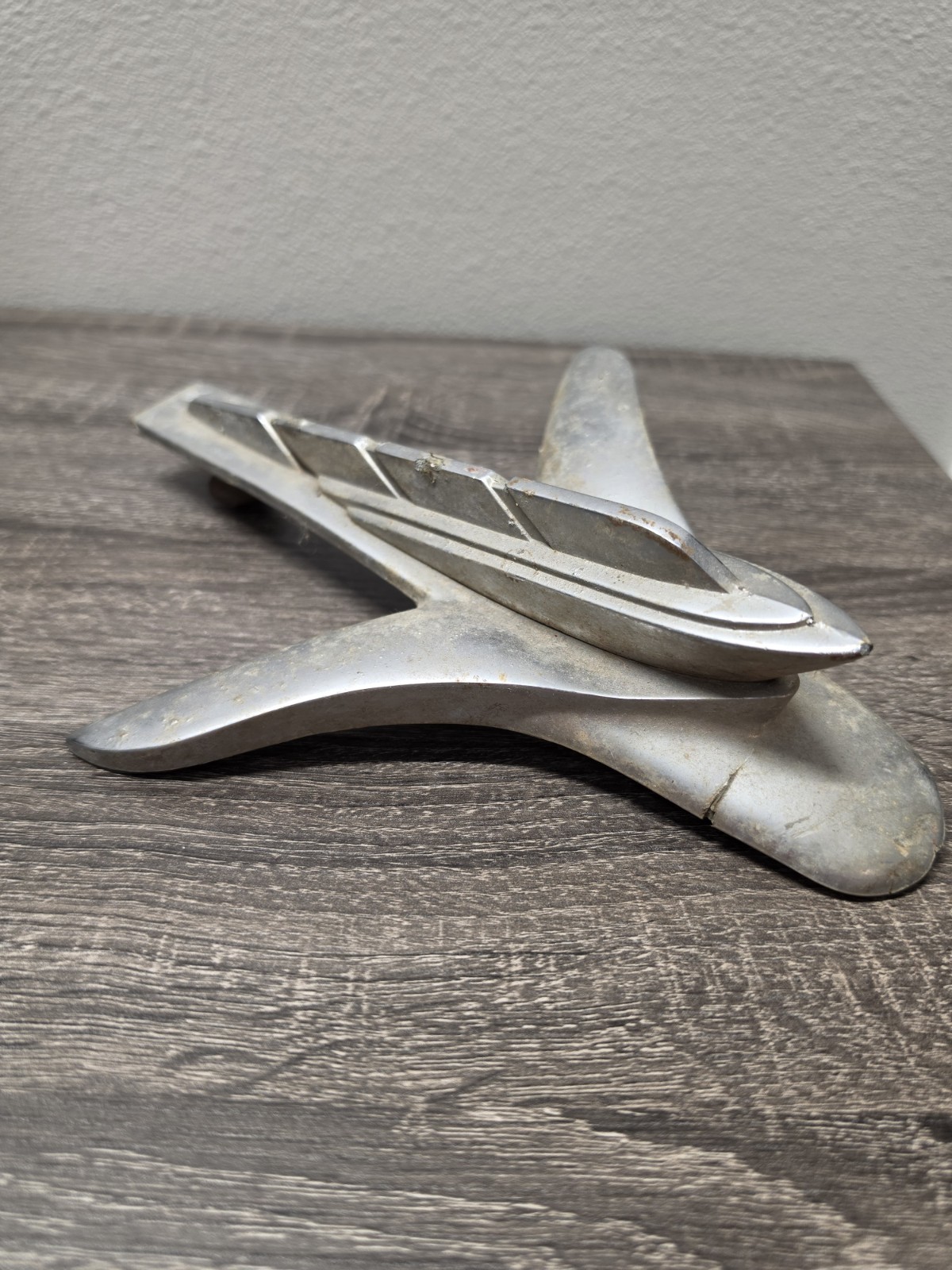 1950-1951 Plymouth DeLuxe Hood Ornament #1347320 MoPaR 50-51 Mascot Ship Plane  