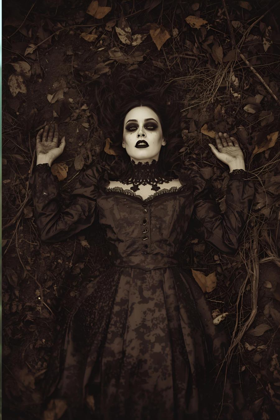 Gothic Victorian Vampire Woman Portrait Dark Fantasy Art 4x6 Print