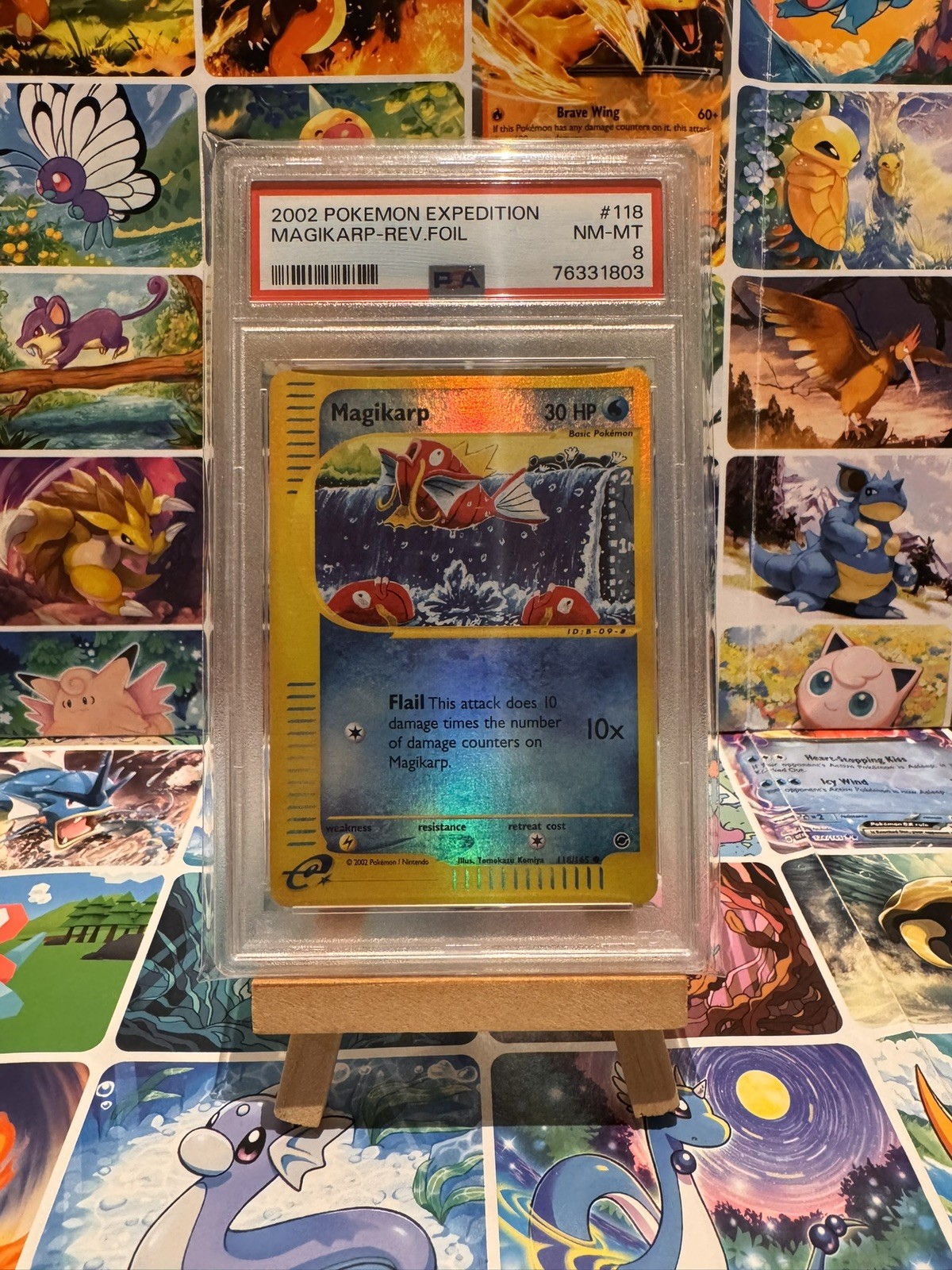 PSA 8  2002 Pokemon Expedition Reverse  Holofoil Magikarp #118 LOW POP 