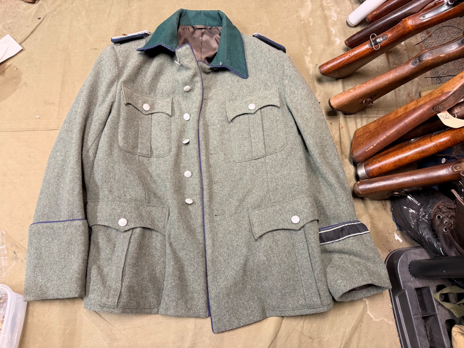 WWII GERMAN M1936 M36 MEDICAL OFFICER WOOL COMBAT FIELD TUNIC- 2XLARGE 50R