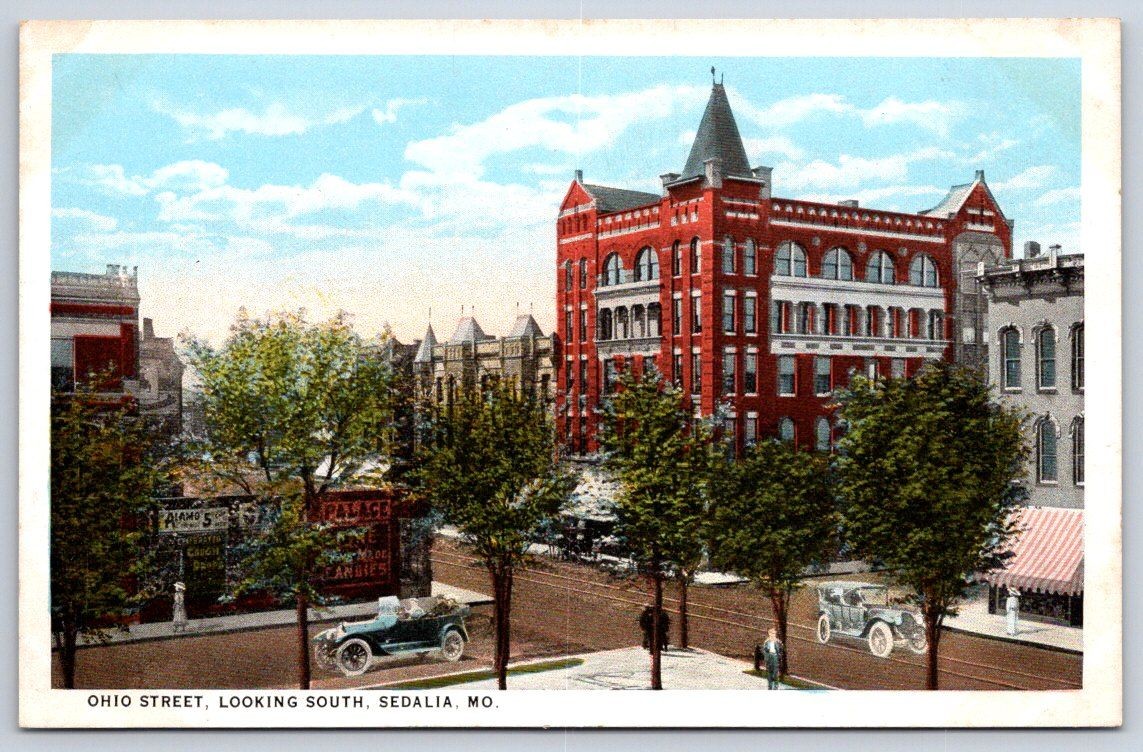 Antique Missouri Postcard SEDALIA Ohio Street Looking South 1917