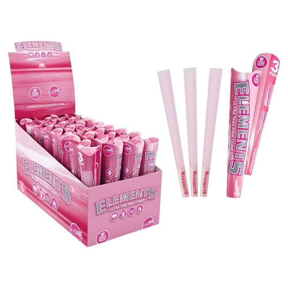 Elements Pre Rolled Cones King Size Pink