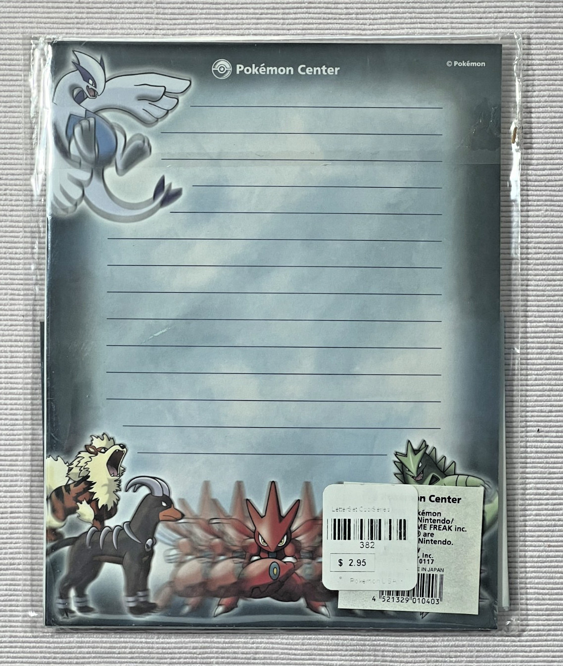 Vintage 2001 Pokemon Center Cool Series Letter Set Stationery Sealed Lugia New Vintage 2001 Pokemon Center Cool Series Letter Set Stationery Sealed Lugia New