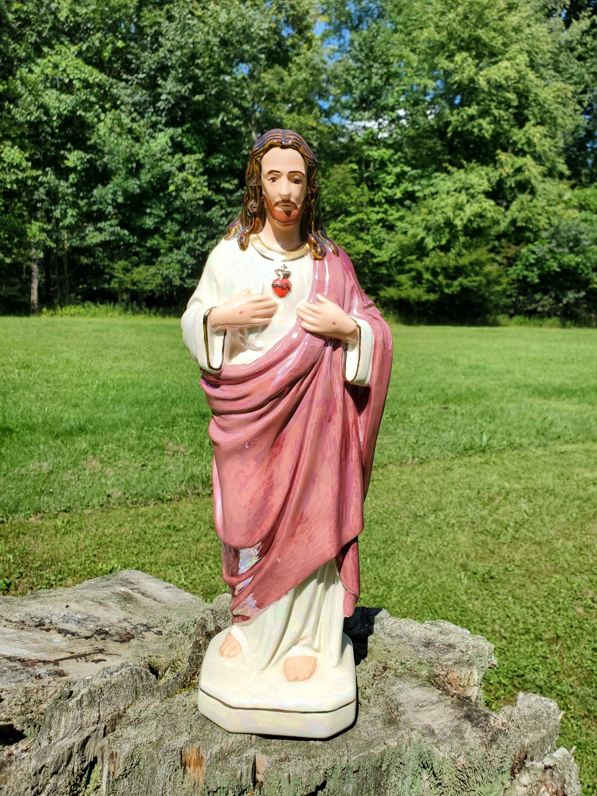 RARE NATIVITY JESUS CHRISTMAS STATUE BLESSED ANTIQUE CATHOLICWARE STATUE VTG MCM