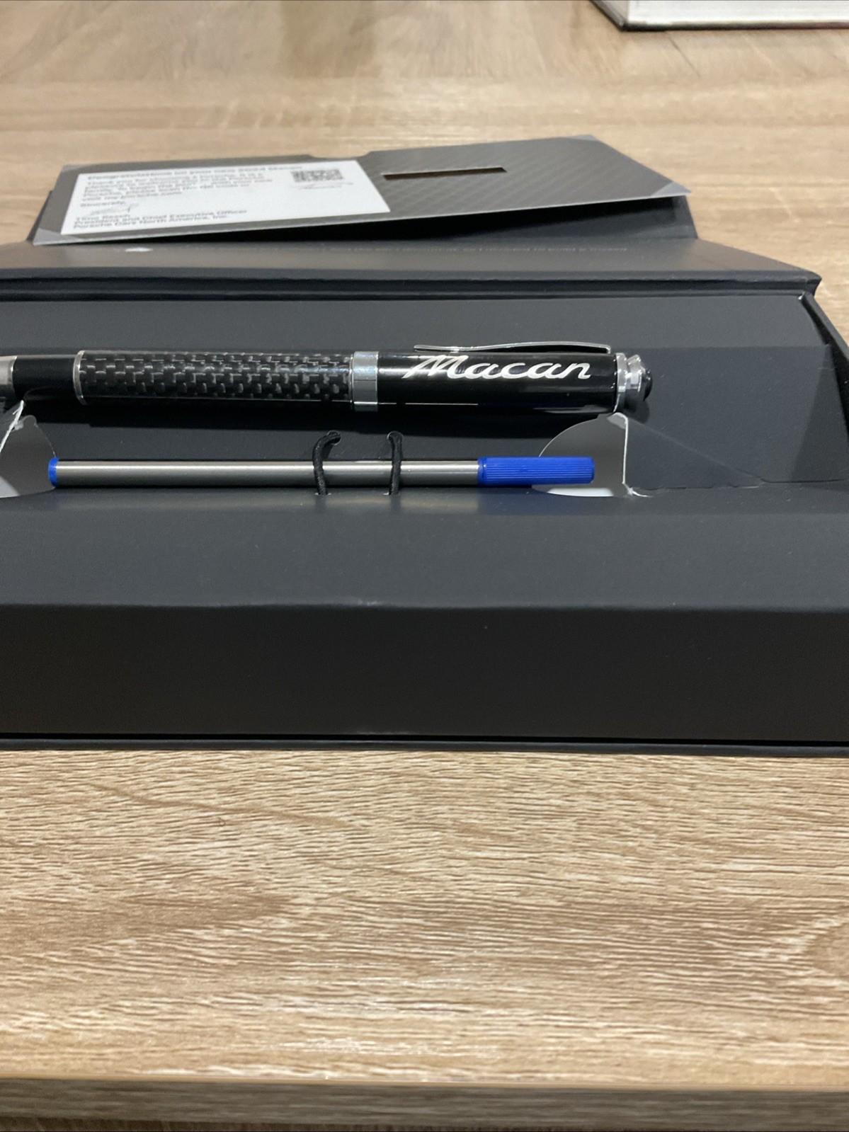 Porsche Macan Pen Carbon Fiber Design Dealer Car Delivery Gift Collectible