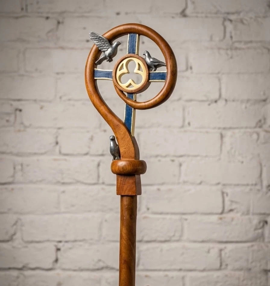 Medieval Style Hand-Carved Bishop Staff - 72