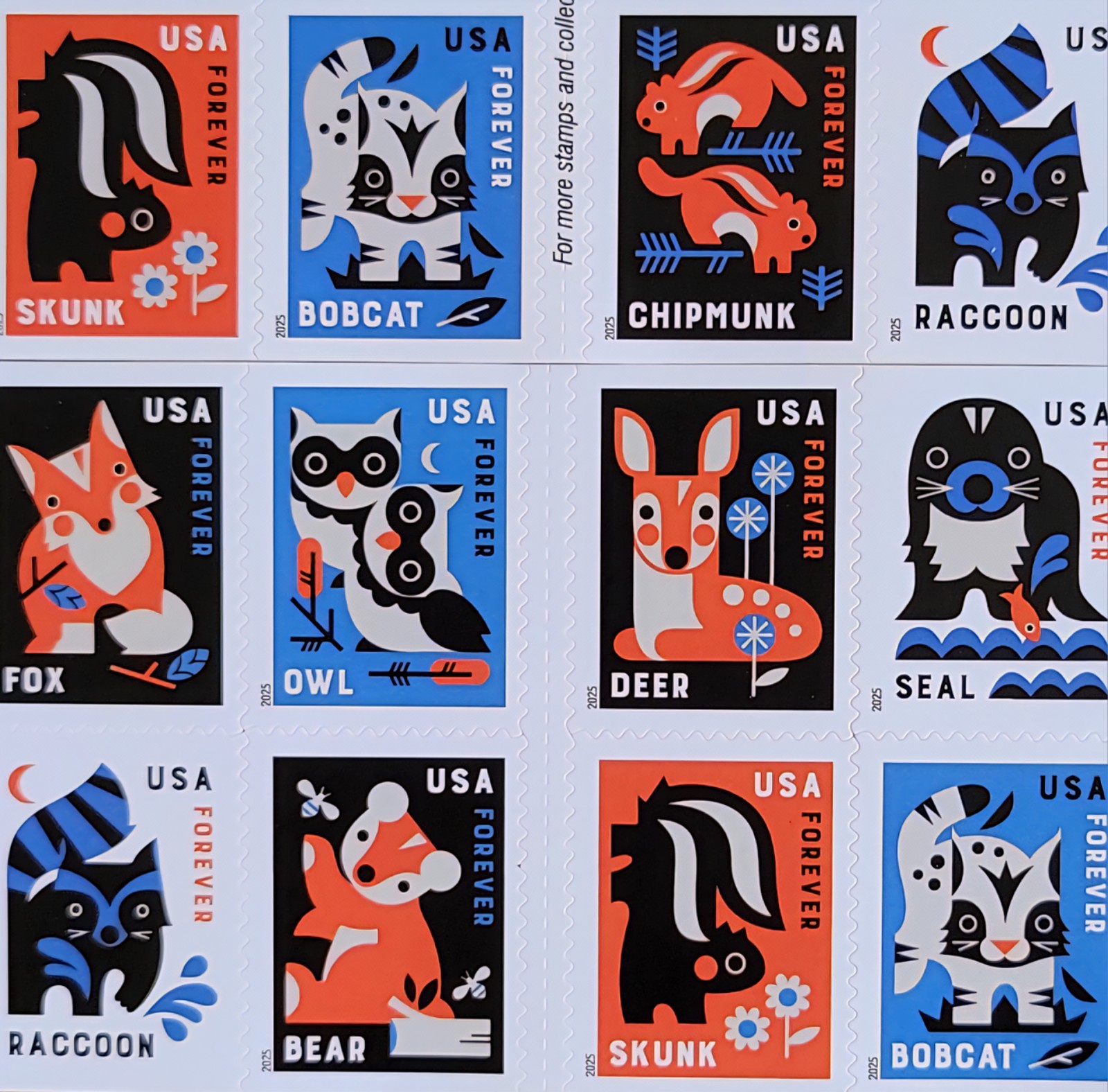 2025 Baby Wild Animals Stamp Booklet of 20 Stamps