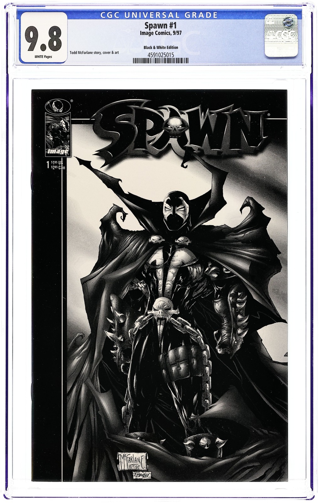Spawn Black and White #1 CGC 9.8 1997 4591025015