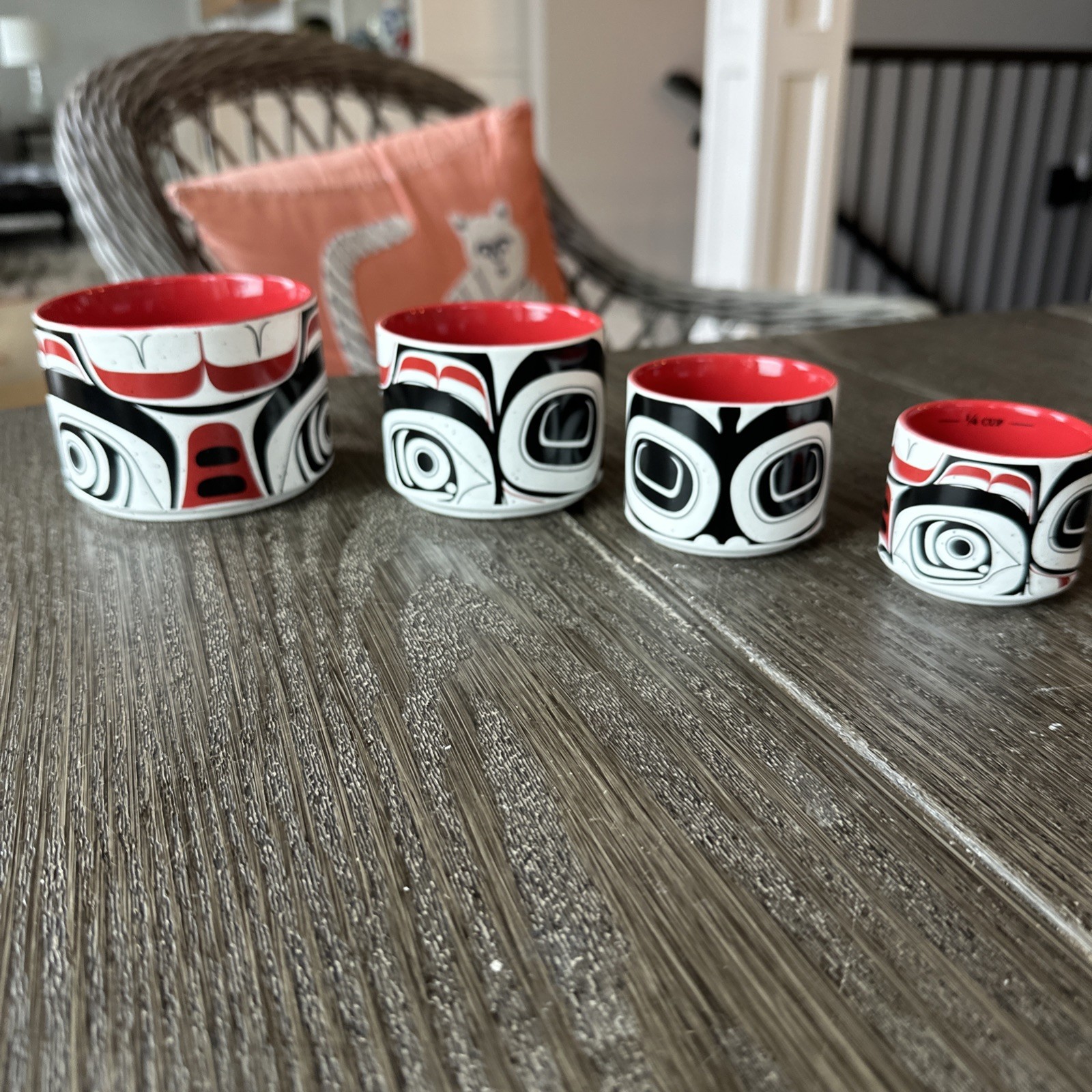 Native Northwest Set Of Indigenous Artists Matriarch Bear NWOT Measuring Cups