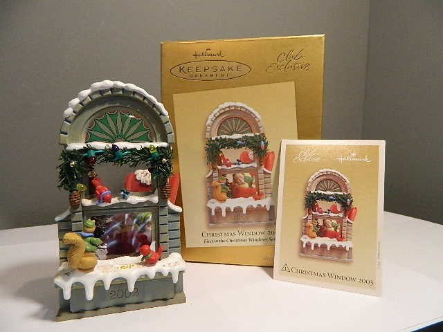 2003 Hallmark Christmas Window Keepsake Ornament #1 in Series CLUB EXCLUSIVE