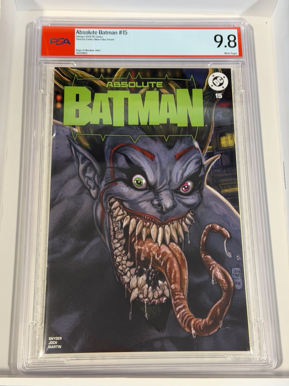 Absolute Batman #15 Third Eye Comics Glenn Fabry Exclusive Variant Cover PSA 9.8