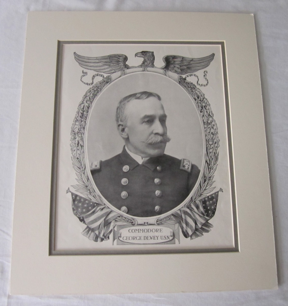 Antique Commodore George Dewey United States Navy Print Hero of Battle of Manila