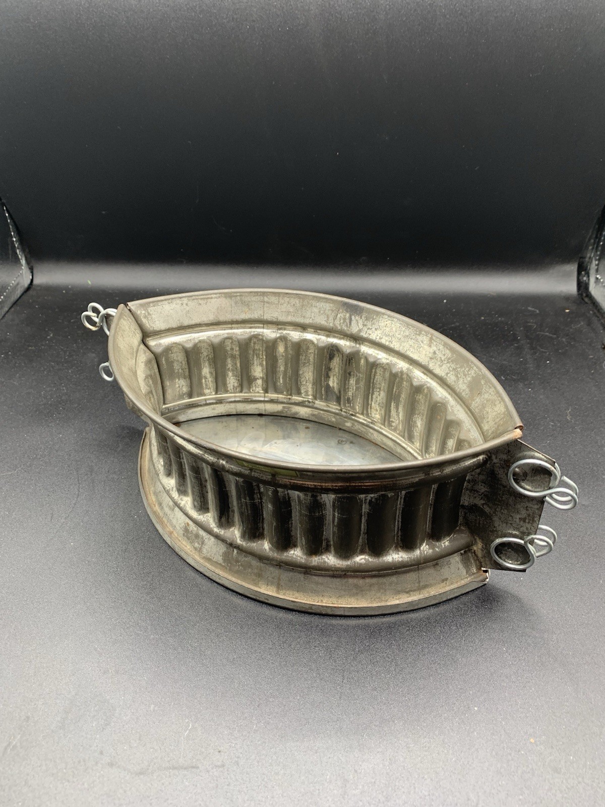 Antique French Cordon Bleu Fluted Tin Game Pie / Meat Mould #21