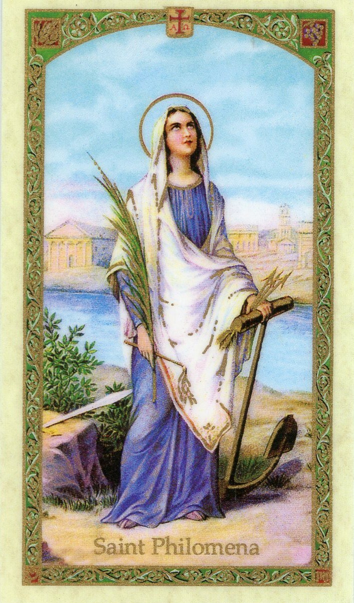 Prayer to St. Philomena U- Laminated  Holy Cards.  QUANTITY 25 CARDS