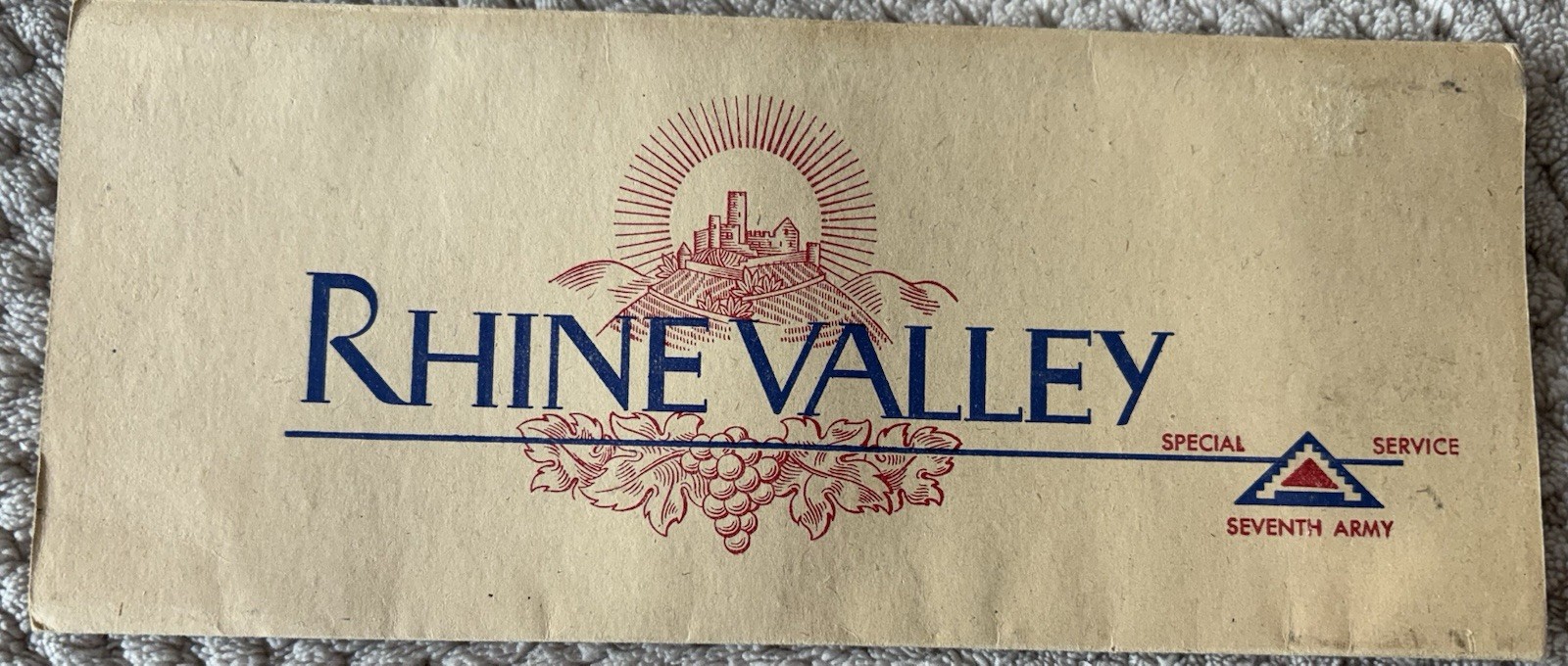 Rare 1945 Rhine Valley Map By Special Service 7th Army, Printed In Heidelberg