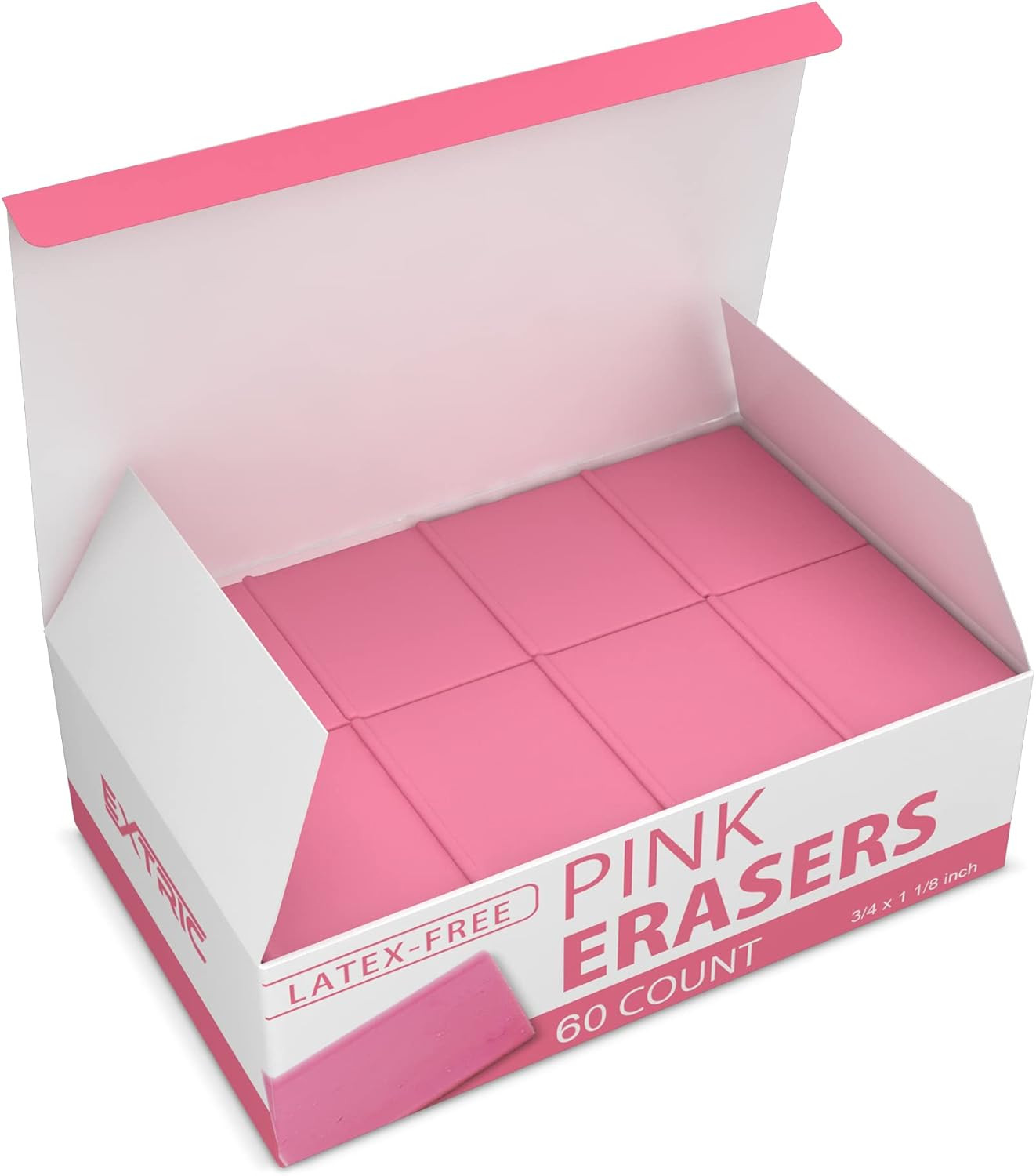 Pink Erasers, 60 Count, Latex Free Eraser for Kids, Square Eraser, Erasers Bulk Pink Erasers, 60 Count, Latex Free Eraser for Kids, Square Eraser, Erasers Bulk