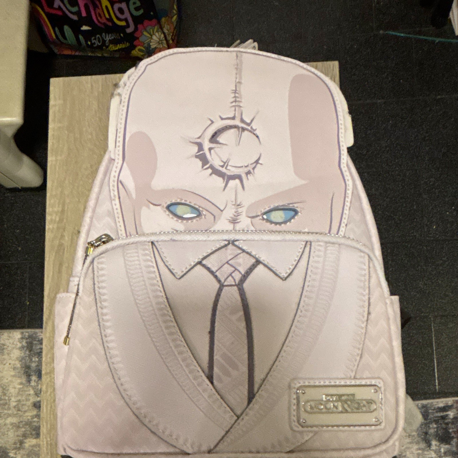 Loungefly Marvel Moon Knight White & Gray Mini Backpack, Comics Theme