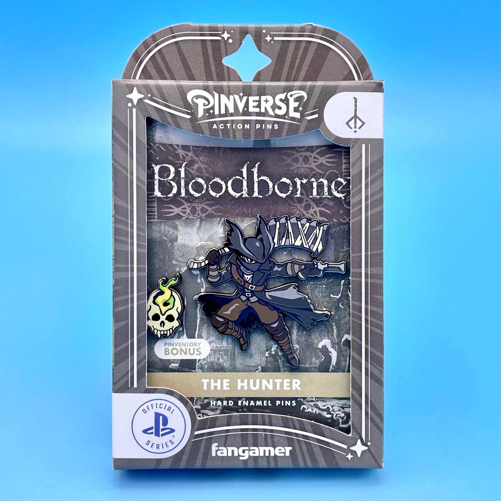 PINVERSE Bloodborne Hunter Enamel Figure Pin Set Pack + Trading Card + Stickers