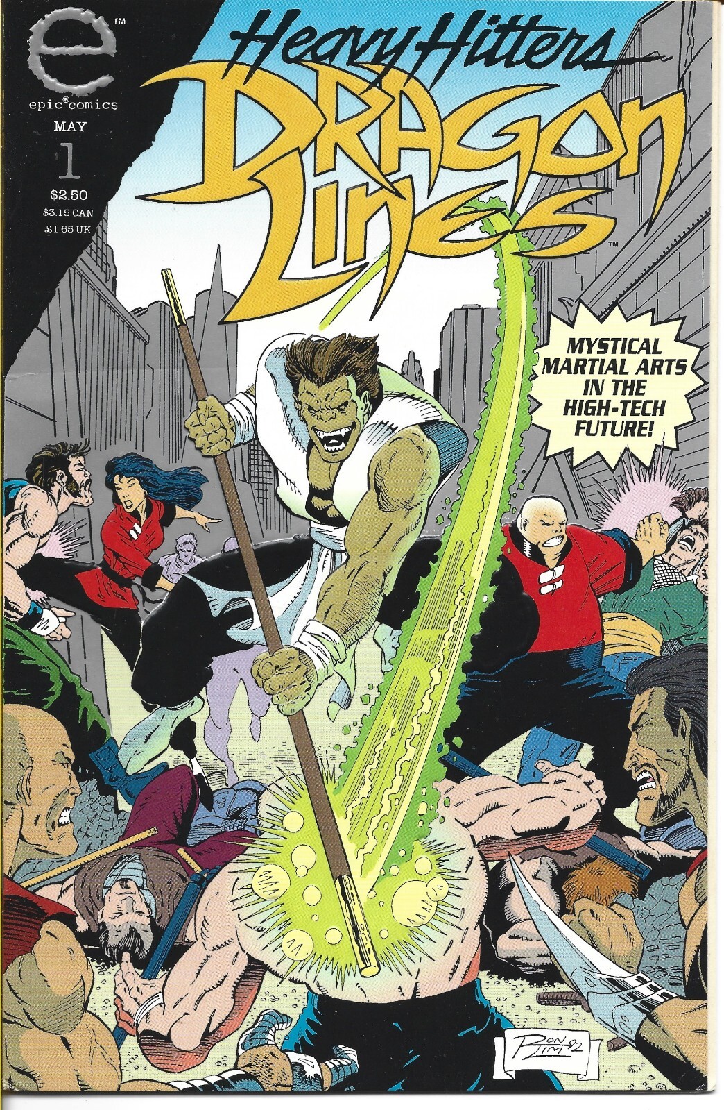HEAVY HITTERS DRAGON LINES #1 EPIC COMICS 1993 BAGGGED AND BOARDED