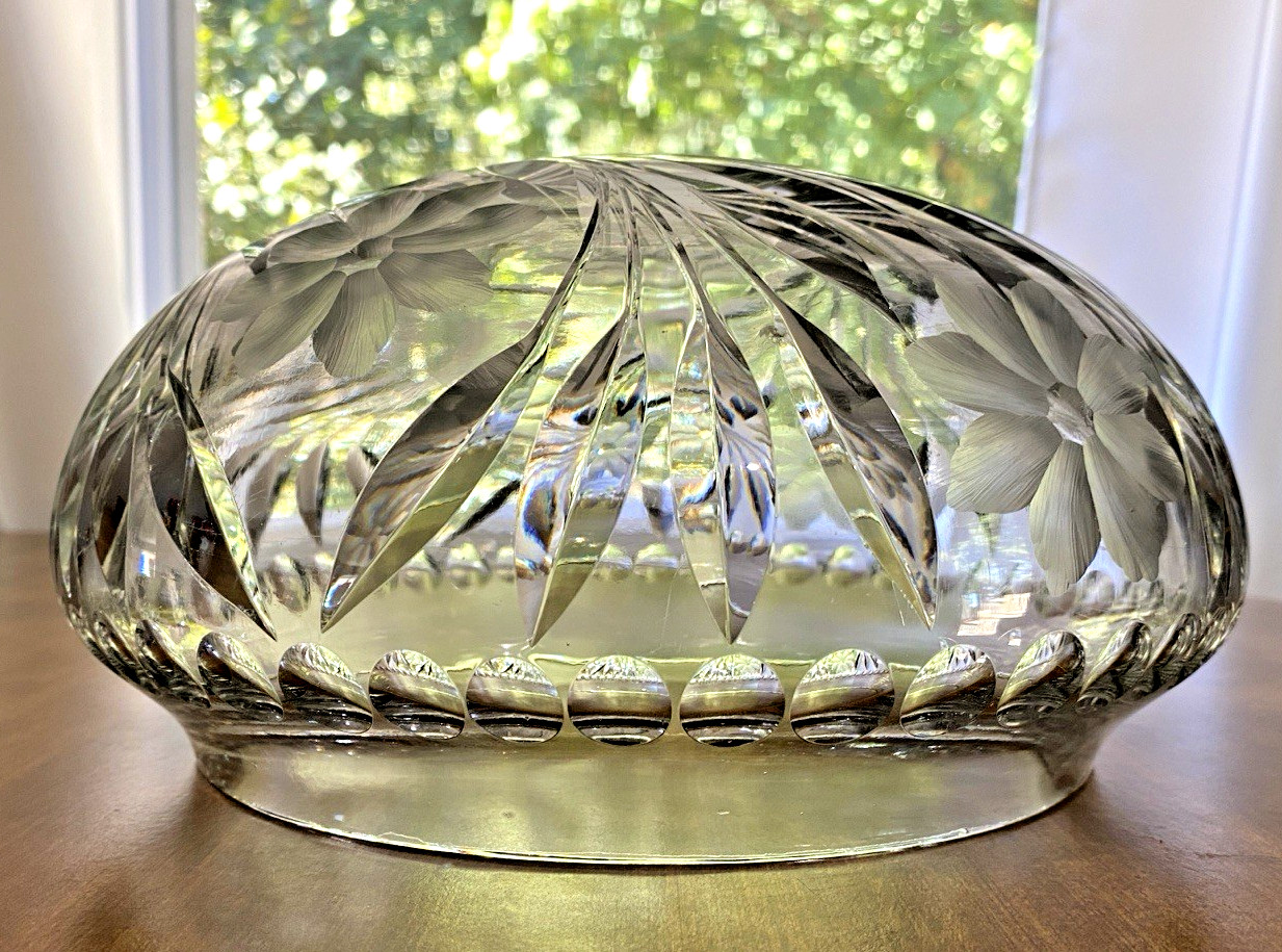 Antique Pairpoint Viscaria Cut Glass Ceiling light globe shade ABP Crystal Glows
