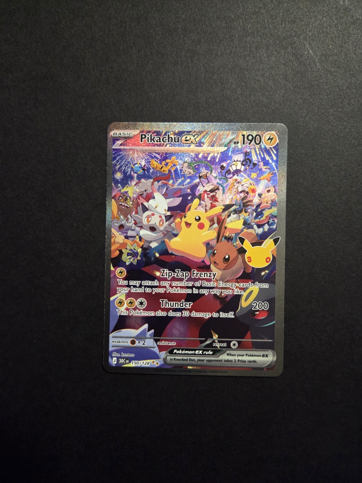 Pokémon 30th Pikachu EX SIR 150/128